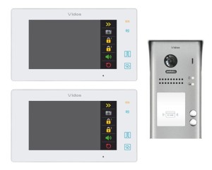 Wideodomofon 2-rodzinny z interkomem Vidos Duo S1021W S1202A