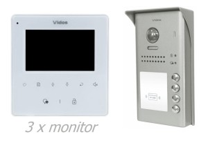Wideodomofon 3-rodzinny Vidos S1104A M1022W
