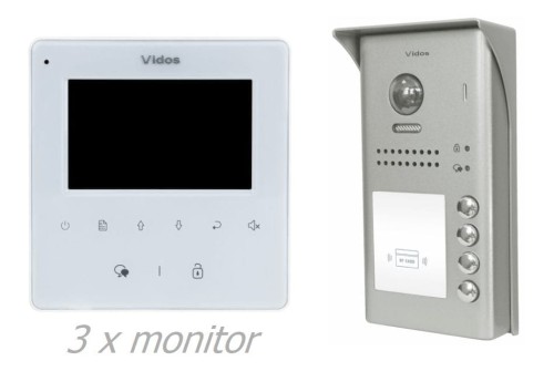Wideodomofon 3-rodzinny Vidos S1104A M1022W