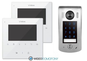 Wideodomofon cyfrowy Vidos Duo Dwa monitory M1022W Szyfrator S1301D