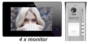 Wideodomofon 4-rodzinny Vidos Duo M1021B S1104A