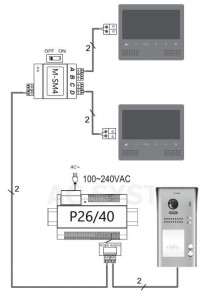 Wideodomofon 2-rodzinny Vidos S1102A M1023B