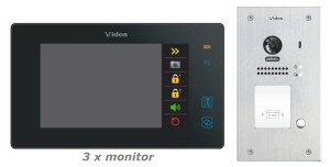 Wideodomofon cyfrowy trzy monitory Vidos Duo