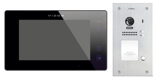Wideodomofon dwużyłowy Vidos M1021B S1201A podtynkowy Czytnik